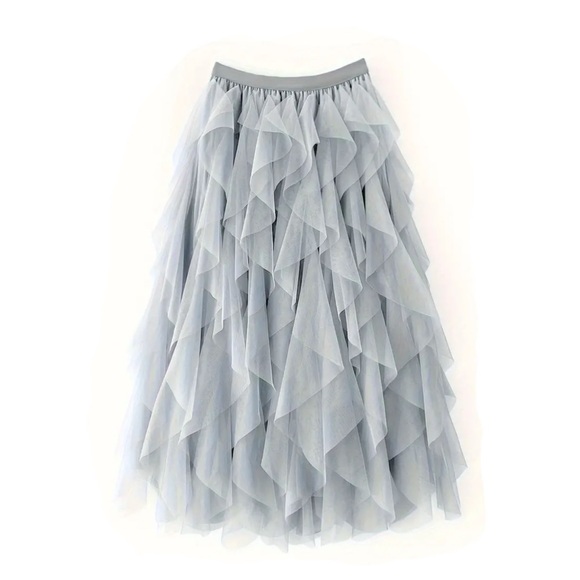 Elegant Gray Maxi Skirt - Picture 5 of 5